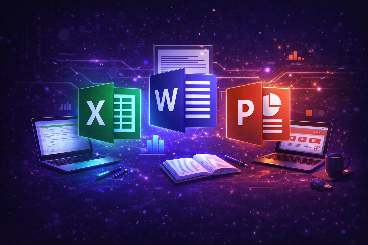 Ilustração de pacotes office